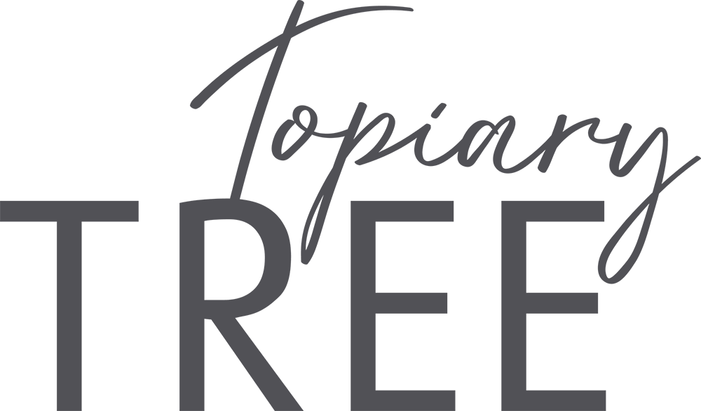 Topiary Tree - Topiary Tree text logo grey